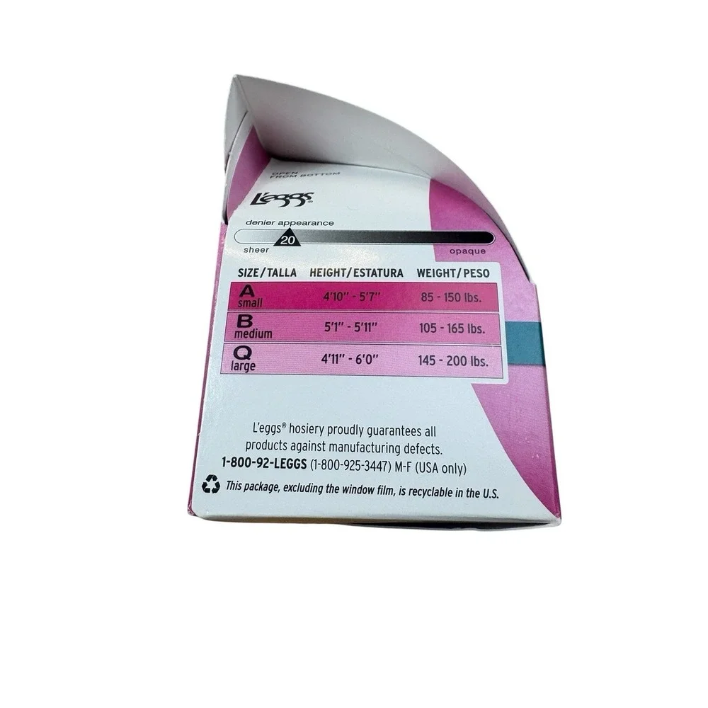 NIB 6 L'eggs Sheer Energy/Silken Mist Pantyhose Tights Control Top Sheer Toe